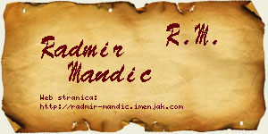 Radmir Mandić vizit kartica